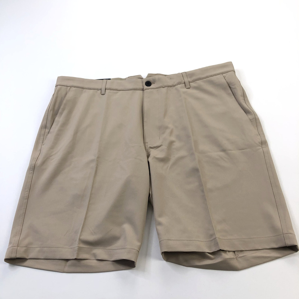 DUNNING Performance NEW 38 (Fit 40In) Golf Stretch Chino 9" Shorts Khaki Beige